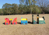 Infinity Playgrounds Infinity Express Choo Choo Outdoor Climber, colorful train-themed outdoor playground equipment on grassy field.