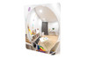 SPARK & WOW Bubble Sensory Mirror -1 Giant Bubble, reflective acrylic bubble mirror with a shiny surface and oval shape, displayed in a modern room with toys and decor.