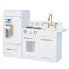 Teamson Kids Little Chef Charlotte Modern Play Kitchen, White/Gold - TD-12302WR