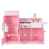 Little Chef Charlotte Modern Pink Play Kitchen open cupboards