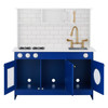 Little Chef Berlin Blue Play Kitchen cabinets open