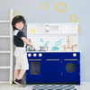 Little Chef Berlin Blue Play Kitchen with boy