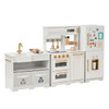 Teamson Kids Little Chef Atlanta Large Modular White Play Kitchen, a children's pretend play kitchen with realistic features including a sink, oven, microwave, refrigerator, and storage spaces designed for imaginative play.