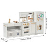 Teamson Kids Little Chef Atlanta Large Modular White Play Kitchen, child's play kitchen with multiple features including stove, sink, oven, microwave, refrigerator, and storage compartments, all in white with gold accents, ideal for imaginative play.