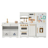 Teamson Kids Little Chef Atlanta Large Modular White Play Kitchen, a children's play kitchen set with realistic appliances and accessories for imaginative play.