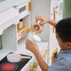 Little Chef Atlanta Large Modular White Play Kitchen boy pouring coffee
