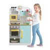 Teamson Kids Little Chef Florence Multicolor Play Kitchen with Accessories, a pretend play kitchen set with stove, oven, microwave, sink, and accessories, designed for children's imaginative play.