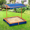 Square Wood Sandbox with Rotatable Canopy Cover 2