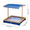 Square Wood Sandbox with Rotatable Canopy Cover dimensaions