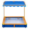 Square Wood Sandbox with Rotatable Canopy Cover 3