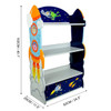 Kids Wooden Outer Space Bookshelf with Drawer dimensions