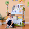 Fantasy Fields Sunny Safari Kids 3-Tier Wooden Bookshelf with Storage