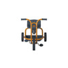 Angeles MYRIDER 12 inch Preschool Tandem Trike, front view of the children's tricycle with orange frame, black seats, handles, and three wheels designed for young children.