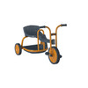 Angeles MYRIDER 12" Preschool Tandem Trike, orange and black tricycle with a seat and handlebar for young children.