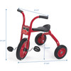CLASSICRIDER® 12" Children's Red Tricycle Dimensions