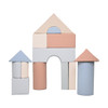Children's Factory Elements Large Foam Building Blocks B - Set of 14, pastel-colored foam building blocks arranged in a castle-like structure.