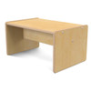 Jonti-Craft Young Time Living Room Coffee Table, wooden kid's table with a natural wood finish and simple square design.