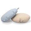 Mini Round Pouf with Handle – Fog Blue and Sand - CF805-355