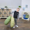 Children's Factory Mini Round Pouf with Handle - Fern and Sage, soft green children's pouf with handle for seating and play. Children's Factory Mini Round Pouf with Handle - Fern and Sage, soft green children's pouf with handle for seating and play.