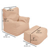 Cozy Soft Chair and Ottoman - Almond 4