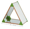 HABA Pro Large Mirror Triangle House, triangular wooden mirror with green accents and large reflective surface for children's play area.