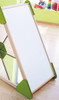 HABA Pro Mini Mirror Triangle House with Whiteboard, children's educational mirror and whiteboard with a wooden frame and green accents.