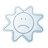 Whitney Brothers Sad Face Mood Mirror, wall-mounted mirror shaped like a star with a sad face emoji in the center.