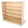 Whitney Brothers Mobile Bookshelf Cabinet 48H, wooden bookshelf with five adjustable shelves.