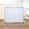 Children's Factory Elements Big Screen Fog Blue PlayPanel, a large white play panel with a blue fog and a sturdy metal frame, suitable for children's play areas.