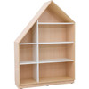 Moje Bambino Quadro House Cabinet with 3 Shelves, wooden house-shaped storage cabinet with white shelves for children's room decor and organization. Moje Bambino Quadro House Cabinet with 3 Shelves, wooden house-shaped storage cabinet with white shelves for children's room decor and organization.