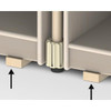 Jonti-Craft Immobilizer Blocks for KYDZ Suite® Classroom Dividers - Set of 4, close-up view of the white immobilizer blocks securing the classroom dividers to prevent movement.