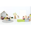 Moje Bambino Paolo Long Foam Bench Seats, colorful modular foam benches in a children's playroom.