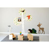 Moje Bambino Tree and Friends Sensory Wall Decor, woodland animal-themed wall decals with a tree, owl, squirrel, rabbit, hedgehog, and deer arranged on the wall.