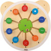 Moje Bambino Match the Numbers Sensory Wall Toy, educational wooden toy with numbered colorful circular pieces for matching and counting, designed for sensory development in children.
