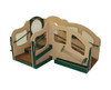 Strictly For Kids Infant Toddler Deluxe Transitional Dream Playground, natural color with green accents, contains slides, tunnels, and climbing features for young children. Strictly For Kids Infant Toddler Deluxe Transitional Dream Playground, natural color with green accents, contains slides, tunnels, and climbing features for young children.