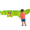 SPARK & WOW Junior Crocodile Sensory Wall Panel - Light Green, interactive children's sensory wall panel designed for tactile and visual engagement with various textures, shapes, and activities for kids.