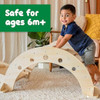 SPARK & WOW Wooden Montessori Climbing Set 3-Pieces, young boy playing on a wooden climbing arch in a child's room. SPARK & WOW Wooden Montessori Climbing Set 3-Pieces, young boy playing on a wooden climbing arch in a child's room.