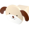Moje Bambino Animal Friends Soft Seating, cute dog-shaped children's soft seat with beige and brown colors, plush animal face with floppy ears for playful comfort.