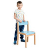 Boy behind Stackable Children's Wood Pastel Chair