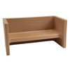 Children's Factory ADAPTA-BENCH - Almond, small beige plastic kid's bench for play or seating.