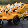Angeles 6 Passenger BYE BYE BUGGY Bus, yellow pedal-powered shuttle with extra storage space for passenger belongings.
