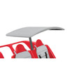 Angeles BYE BYE BUGGY Gray Canopy, gray canopy shade for a baby stroller over red and gray car seats.