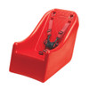 Angeles BYE BYE BUGGY Infant Seat, bright red plastic baby seat with safety harness and adjustable straps.
