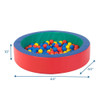 Children's Factory Mini-Nest Ball Pool Play Yard, round soft ball pit with a diameter of 44 inches and a height of 10 inches filled with colorful plastic balls.