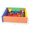 Children's Factory Lollipop Square Soft Play Yard, colorful cushioned play area with two children playing with foam blocks and balls.