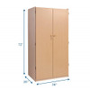 Angeles Teacher's Locking Storage Cabinet, wooden classroom storage cabinet with two doors and lock for secure storage.