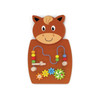 SPARK & WOW Animal Activity Wall Panel Set, colorful wooden activity wall panel featuring a horse face with moving beads and gears for children's sensory play and development.