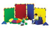 Children's Factory Big Screen Play Panel - Blue, Red, Green, Yellow, colorful foam play panels and toys with children playing and reading.