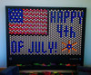 LiteZilla Giant Lite Brite - 6' x 5' , large colorful light board with illuminated pegs creating a pattern and the American flag, designed for interactive play and decoration.