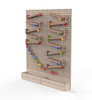 LiteZilla Kidworx Melody Magic Xylophone Wall Marble Run, wooden educational toy with colorful pegs, ramps, and chutes for children to play and learn about music and physics.